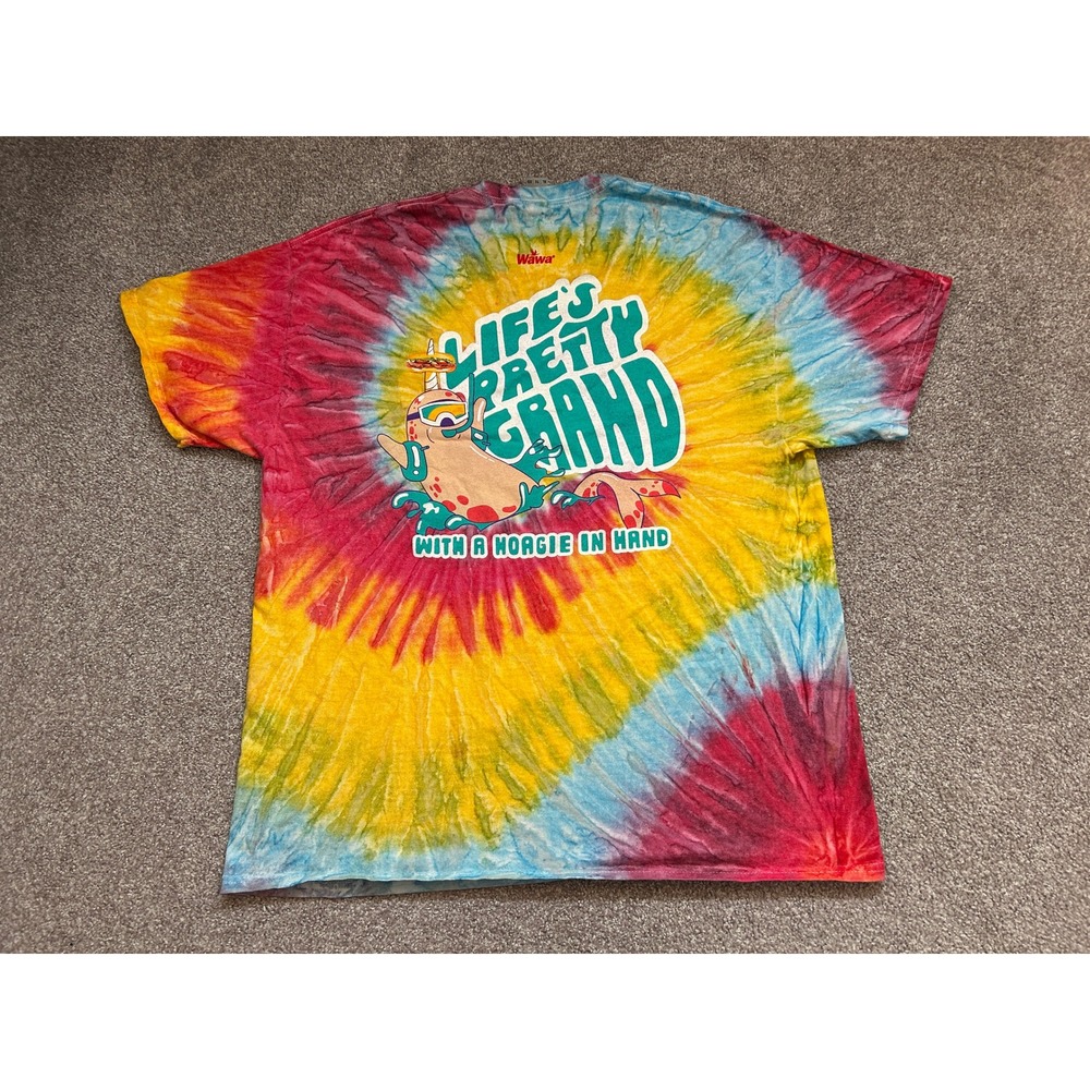 Wawa Hoagiefest T-Shirt Mens XL Multi Tie Dye Excellent Narwhal Graphic Tee
